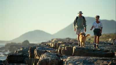 a couple hiking